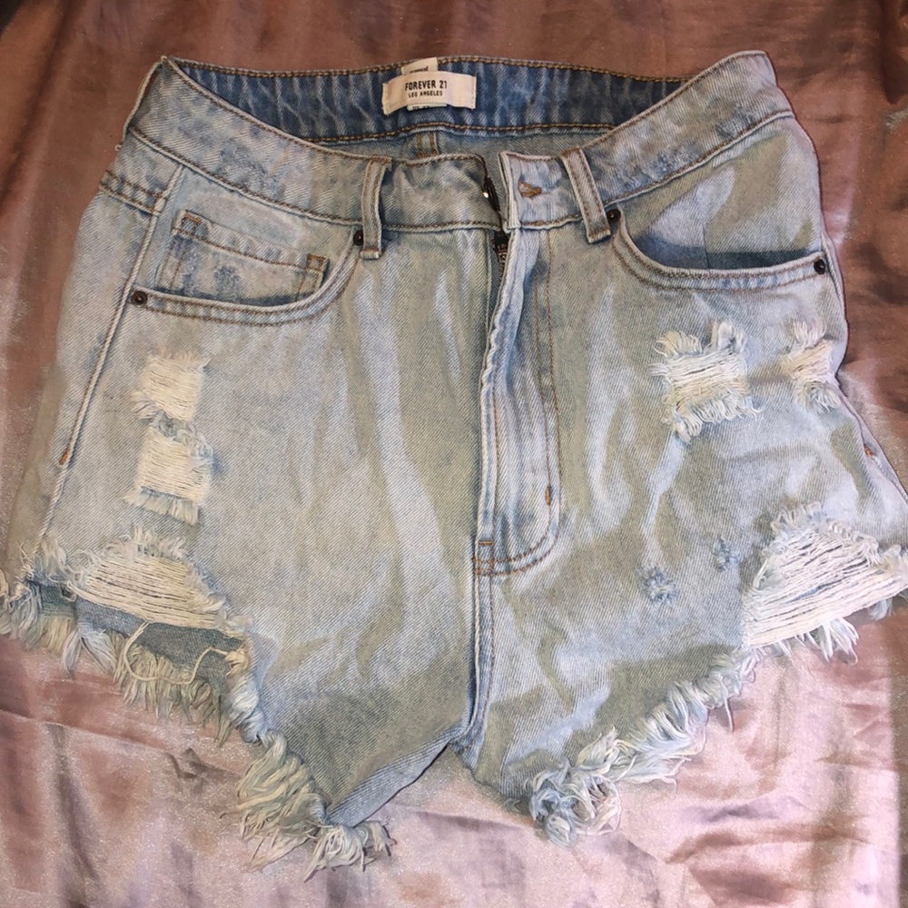 highwaisted ripped jean shorts